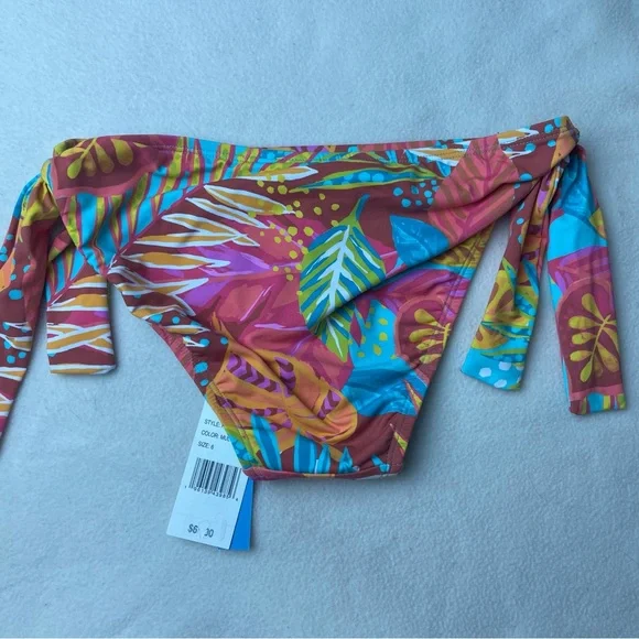 NWT New Bleu Rod Beattie Tropical Print the Heat is On Side Tie Bikini Bottom - Picture 4 of 5